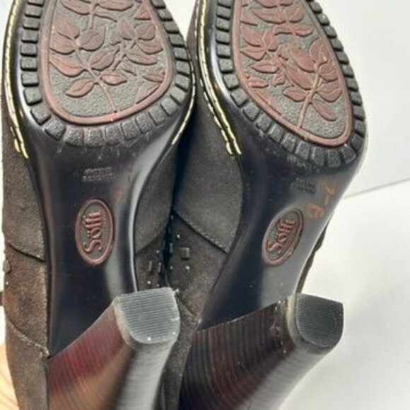 Söfft Studded Suede Mules Womens 10M Brown Studded Grunge Retro 90s 70s Y2k - Picture 10 of 11
